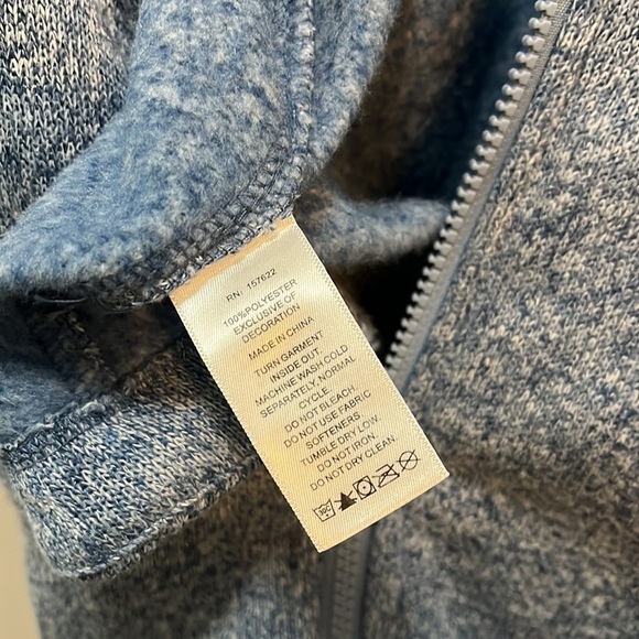 Eddie Bauer Blue Radiator Fleece Long Full Zip Jacket with Hood women’s S - Picture 9 of 10